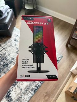 HyperX QuadCast 2 S – USB Microphone, with RGB Lighting, Streaming and Podcasting, with On-Board Con