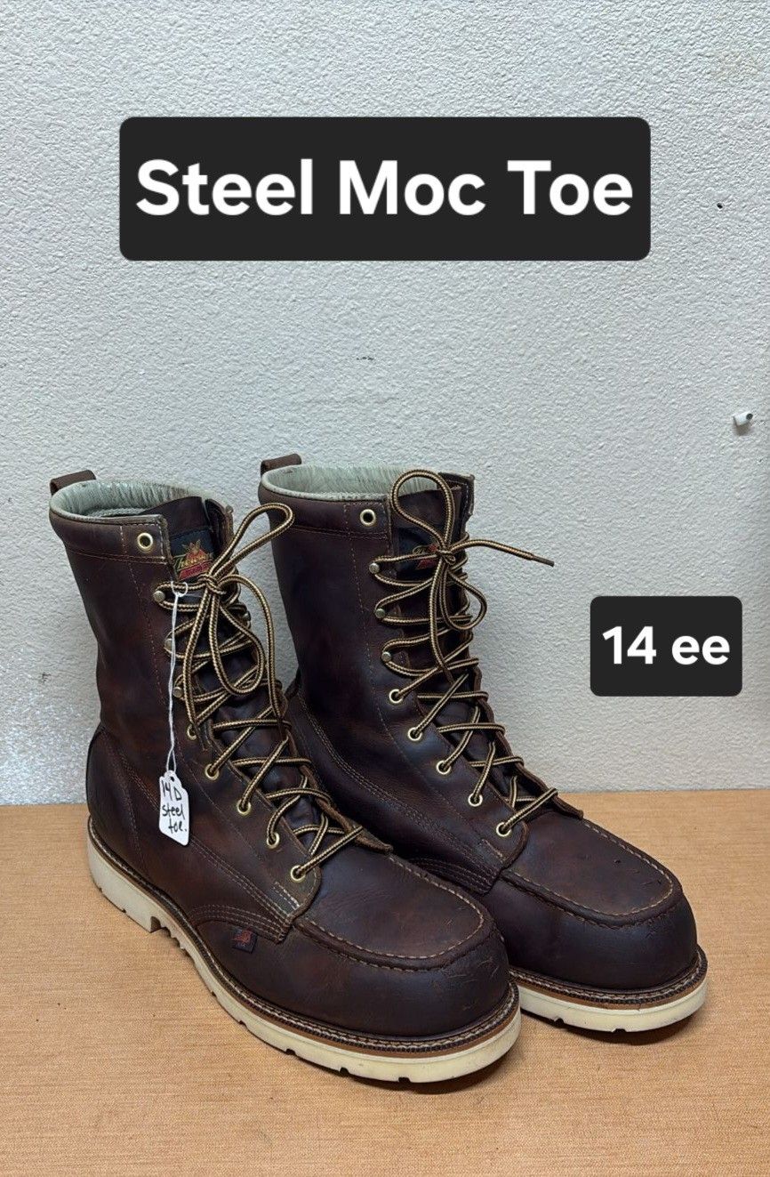 Thorogood Work Boots Sz 14 ee STEEL MOC TOE