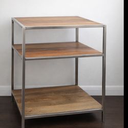 Modern Wood & Metal Side Table/Nightstand 