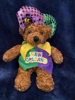 New Orleans Mardi Gras Plush Bear