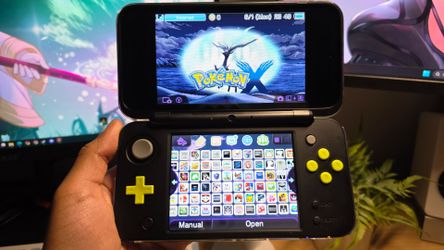 New Nintendo 2DS XL Lime Green plus charger, stylus, screen protectors on both screens, clear transparent shell, and a hardshell carrying case