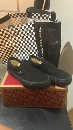 Vans Classic Slip-On Black Youth Size 12 with Original Box