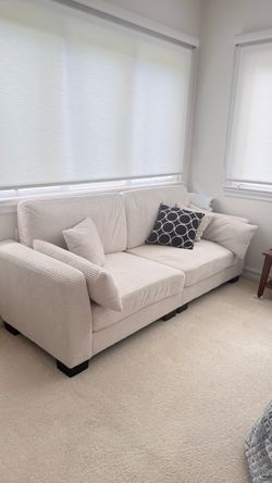 Cream Corduroy Fabric Sofa