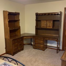 Six Piece Bedroom set with corner desk