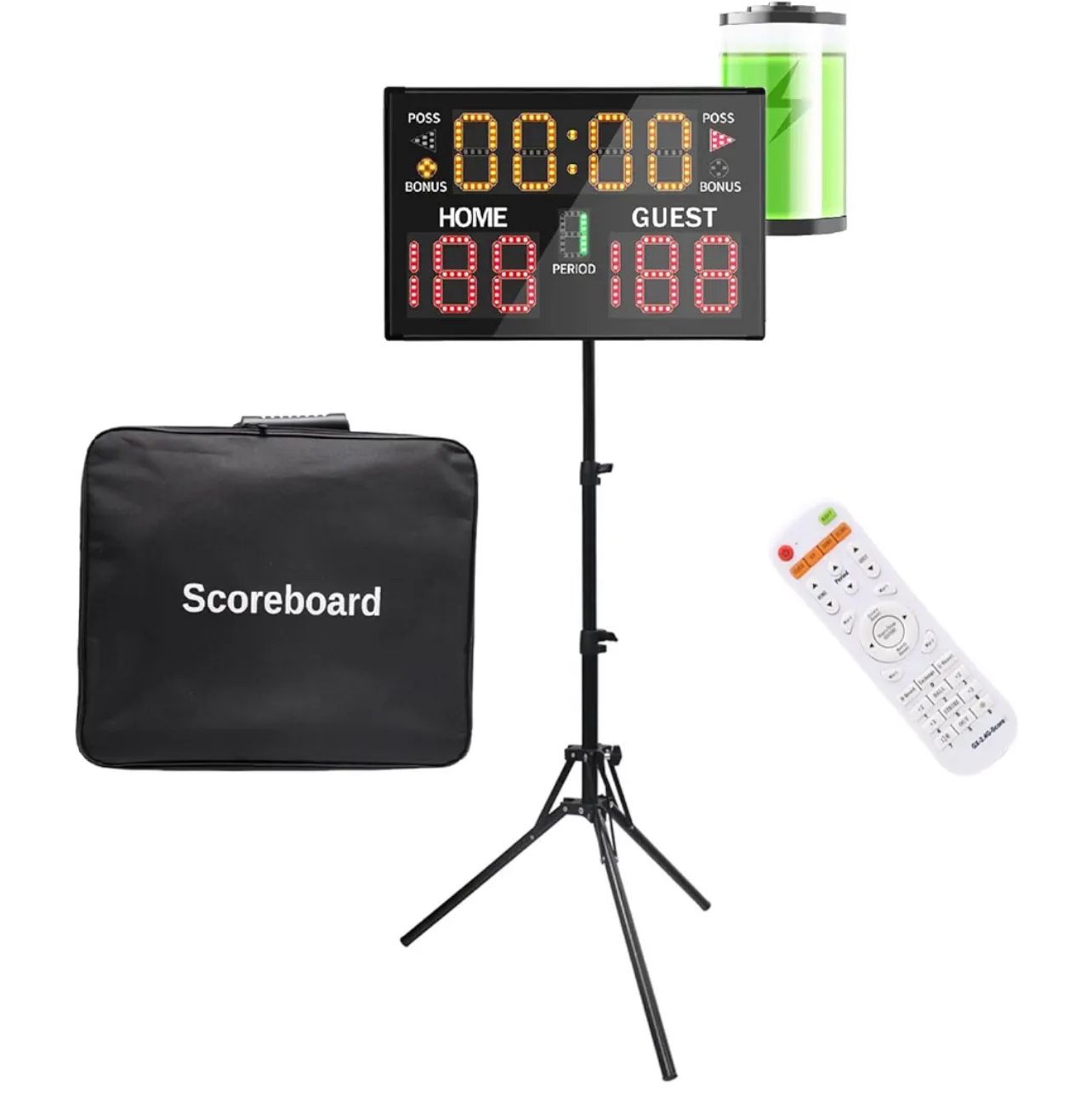 Brand New In The Box- Electronic Basketball Scoreboard with Buzzer, Digital Scoreboard with Remote,Portable Score Keeper Battery Powered Indoor&Outdoo