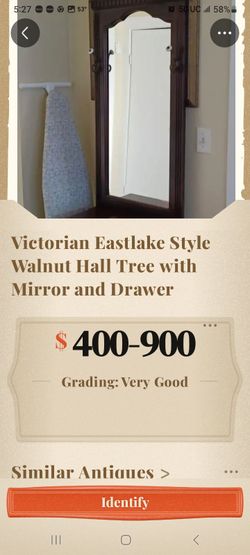 Victorian Eastlake Style Walnut Hall Tree with Mirror and Drawer