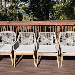 Designer loom arm chairs (4) by Essentials for Living