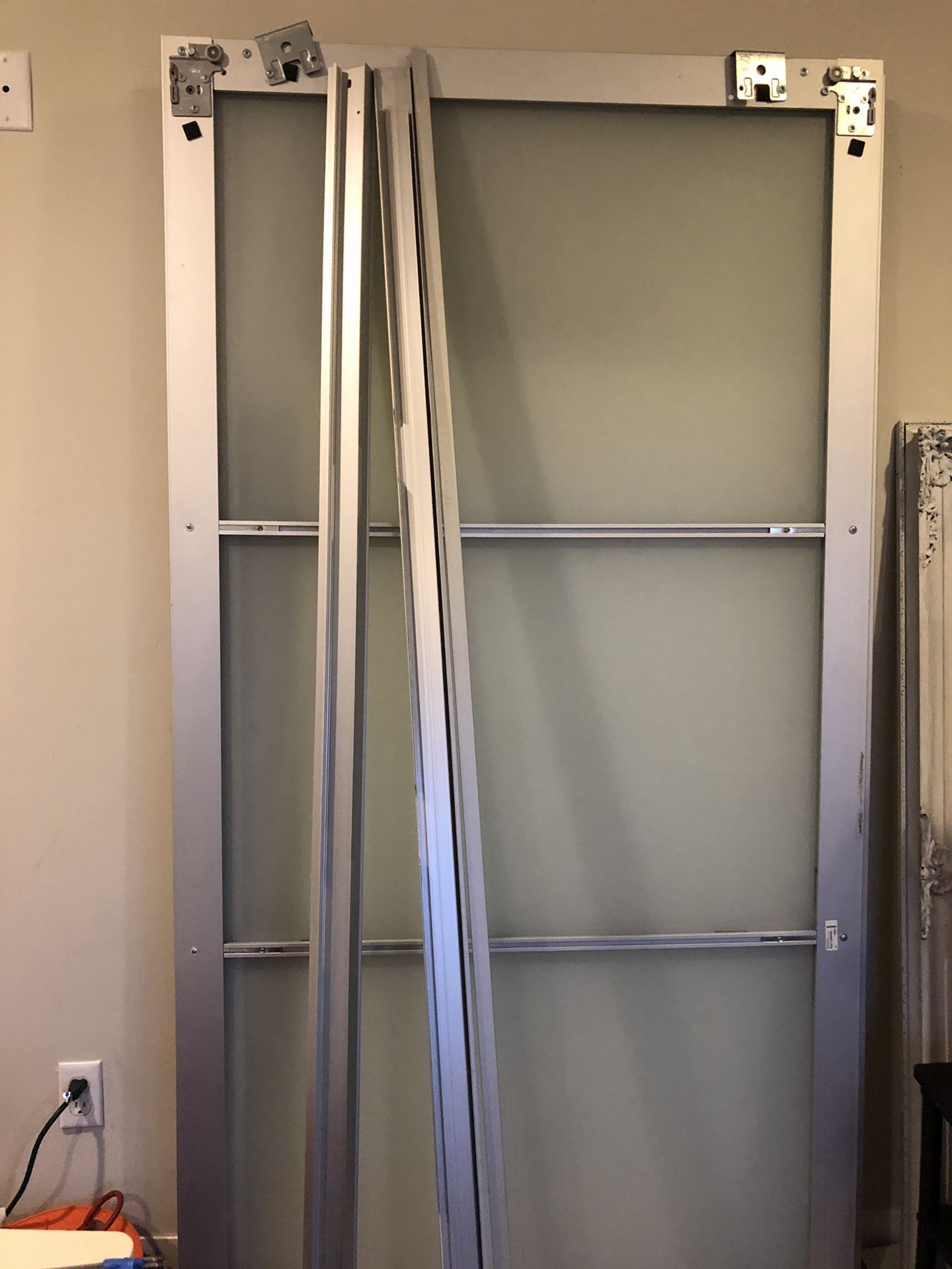 Used Ikea Pax Closet Cabinet Sliding Doors Metal Glass