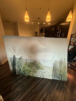 Large Beach Scene Canvas Wall Art