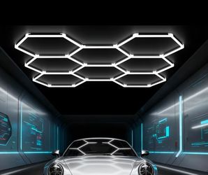 8 Hexagon LED light fit garage shop salon, brand new