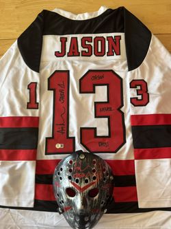 Autographed Authentic Jason Jersey +autographed Mask