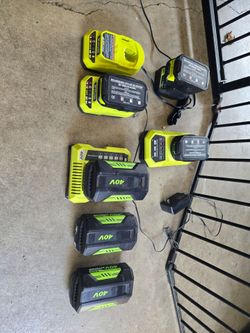 Ryobi 18V & 40V Lithium-Ion Batteries with Chargers