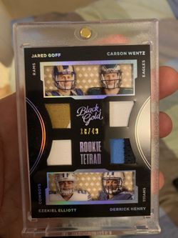 Unbelievable 4x ROOKIE Quad patch!! Zeke, Derek Henry, Goff, and Wentz! Pro Bowl rookie jersey 🔥 🔥