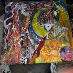 40 X 40 Bright Exciting Painting On Canvas 