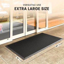 Black Rubber Drainage Floor Mat 60" x 36".