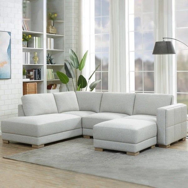 Drayden Fabric Sectional with Ottoman