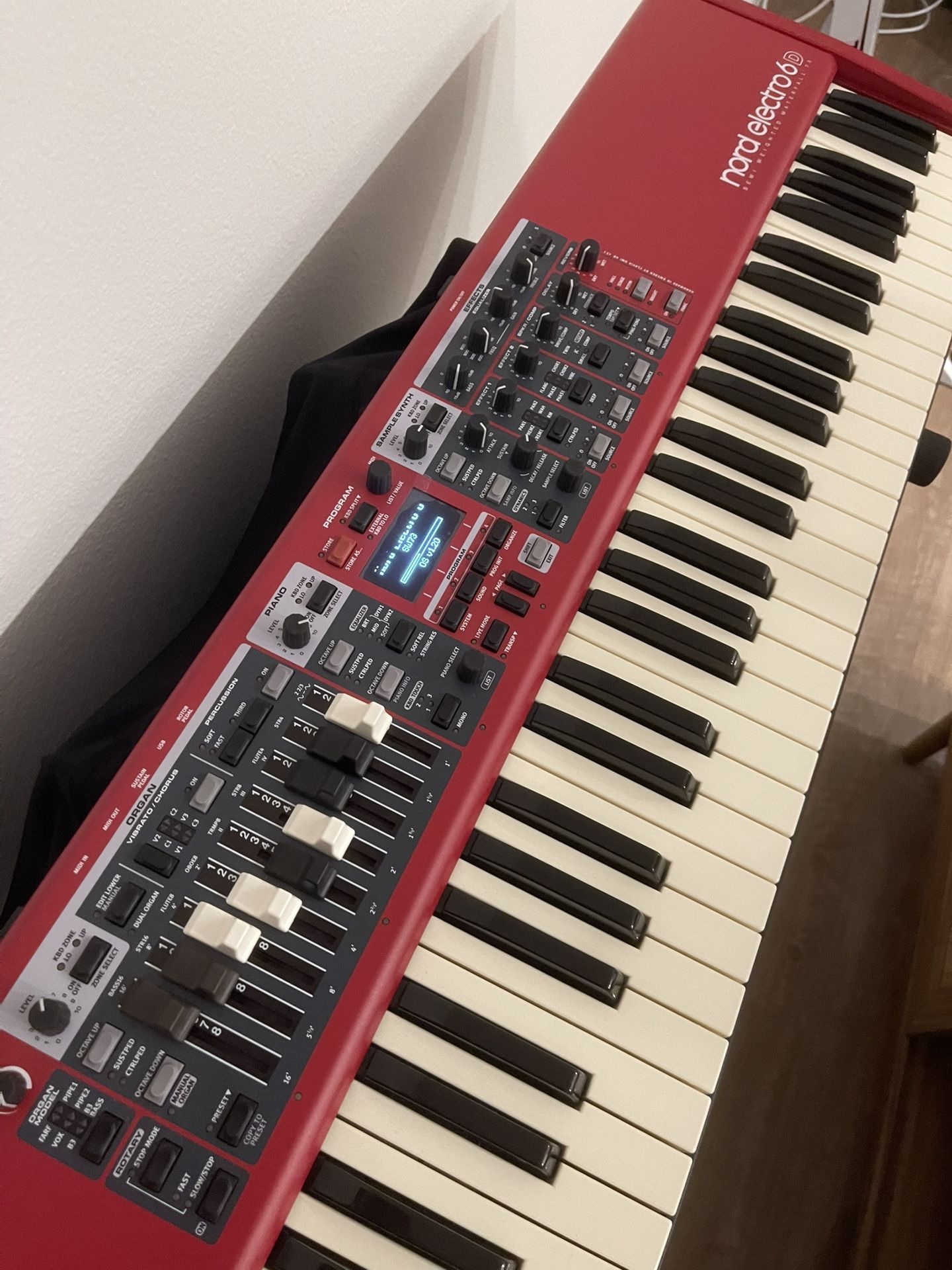 Nord Electro 6D keyboard 73-key with stand pedal and amp.