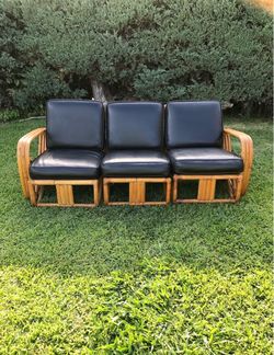 Mid Century Bamboo Sofa