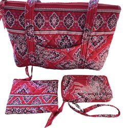 Vera Bradley Frankly Scarlet Tote Bag Set