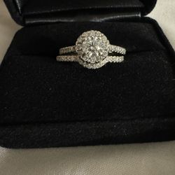 14K W/G Diamond Bridal Set