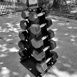 5-25 Dumbbell Set with Rack, New in Boxes 