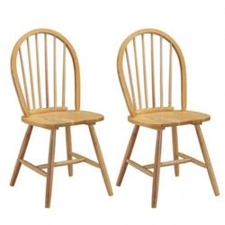 2 Wooden Vintage Style Dining Chairs New