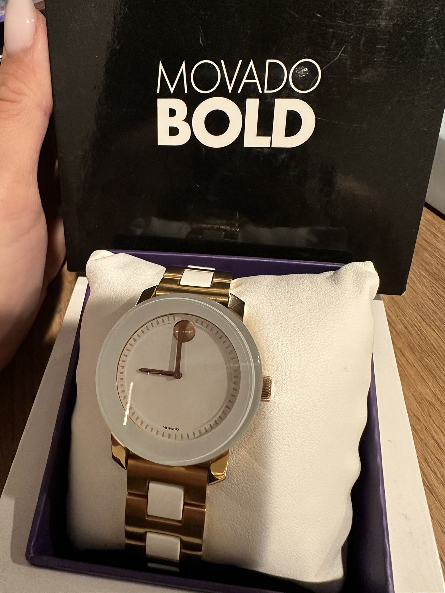 Movado Two Tone Yellow Gold White Watch Clothing