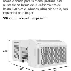 AHTTO6BC GE Clearview - Unidad de aire acondicionado para ventana, profundidad ajustable en forma de U, enfriamiento de hasta 250 pies cuadrados, ultr