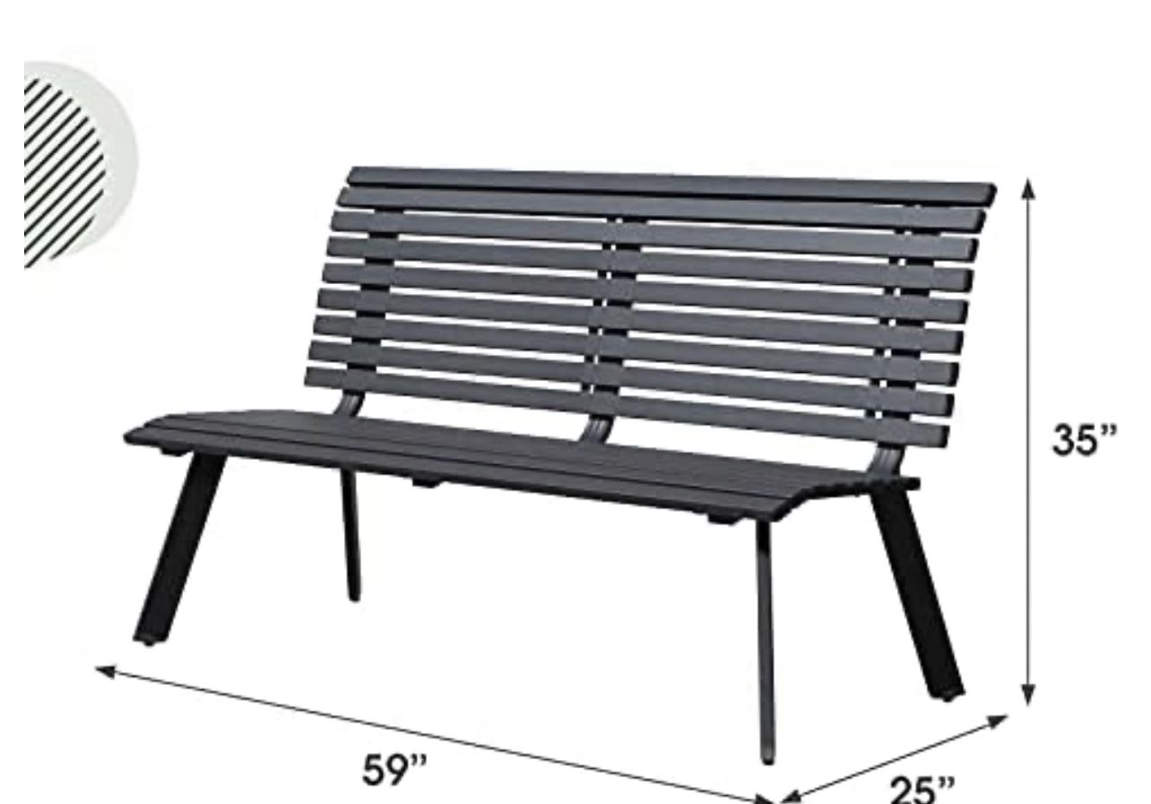 New Outdoor Aluminum Bench In Box