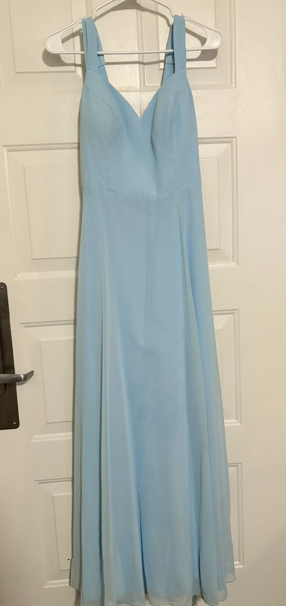 Azazie Sky Blue Chiffon Dress  Size 6-8