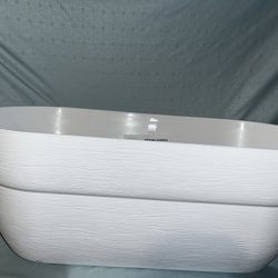 2 Planting Pots 1 Large Round One And 1 Extra Large Railing Pot