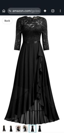 Miusol Women's Elegant Floral Lace Ruffle black Maxi dress......size XXL(18)