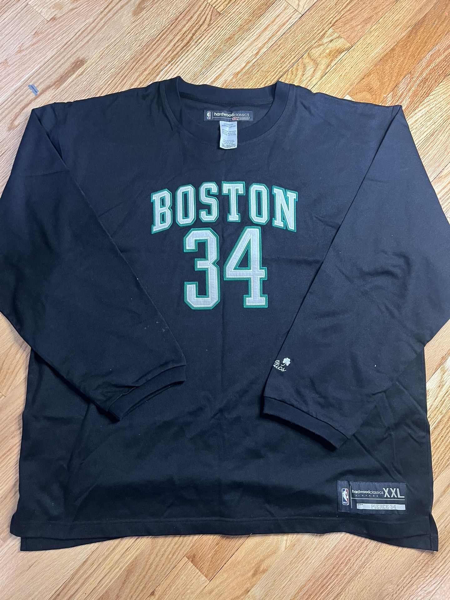 Hardwood Classics NBA Boston Celtics #34 Paul Pierce Long-sleeve Size 2XL