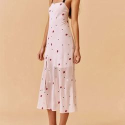 Free People X Finders Keepers Women’s Chi Chi Slit Hem Dress Vanilla Daisy NWT