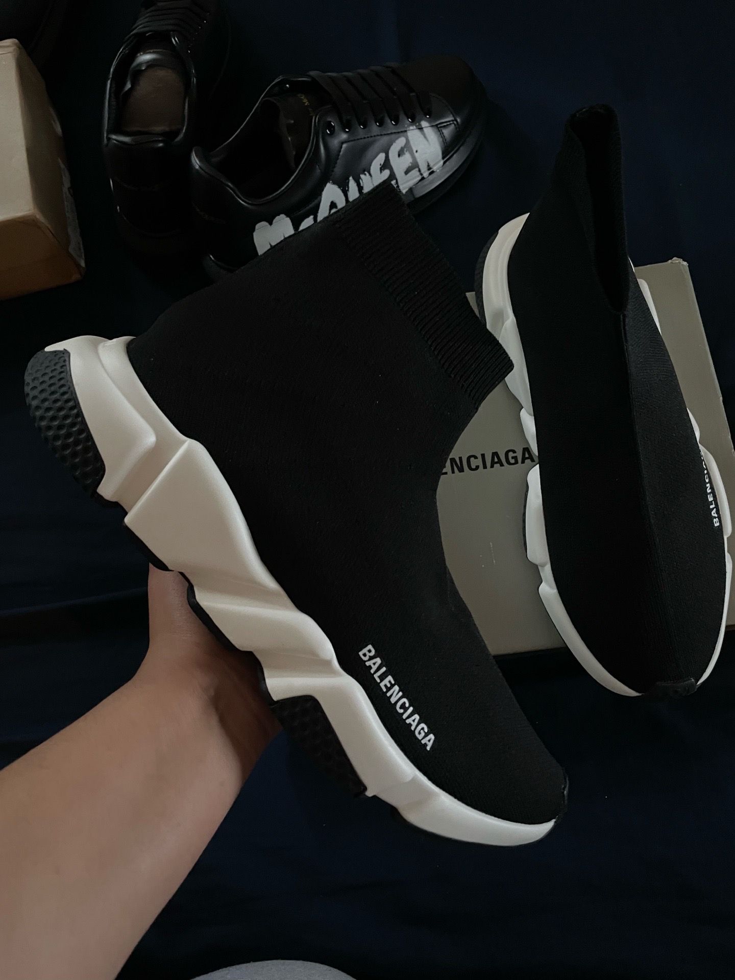 Balenciaga black with white
