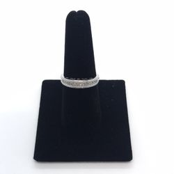 New 10k Solid White Gold Diamond Ring 
