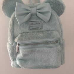 Loungefly Fluffy Teal Minnie Mouse Backpack