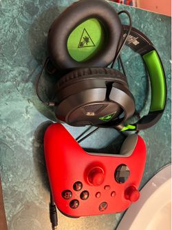 Xbox series x controller and headphones