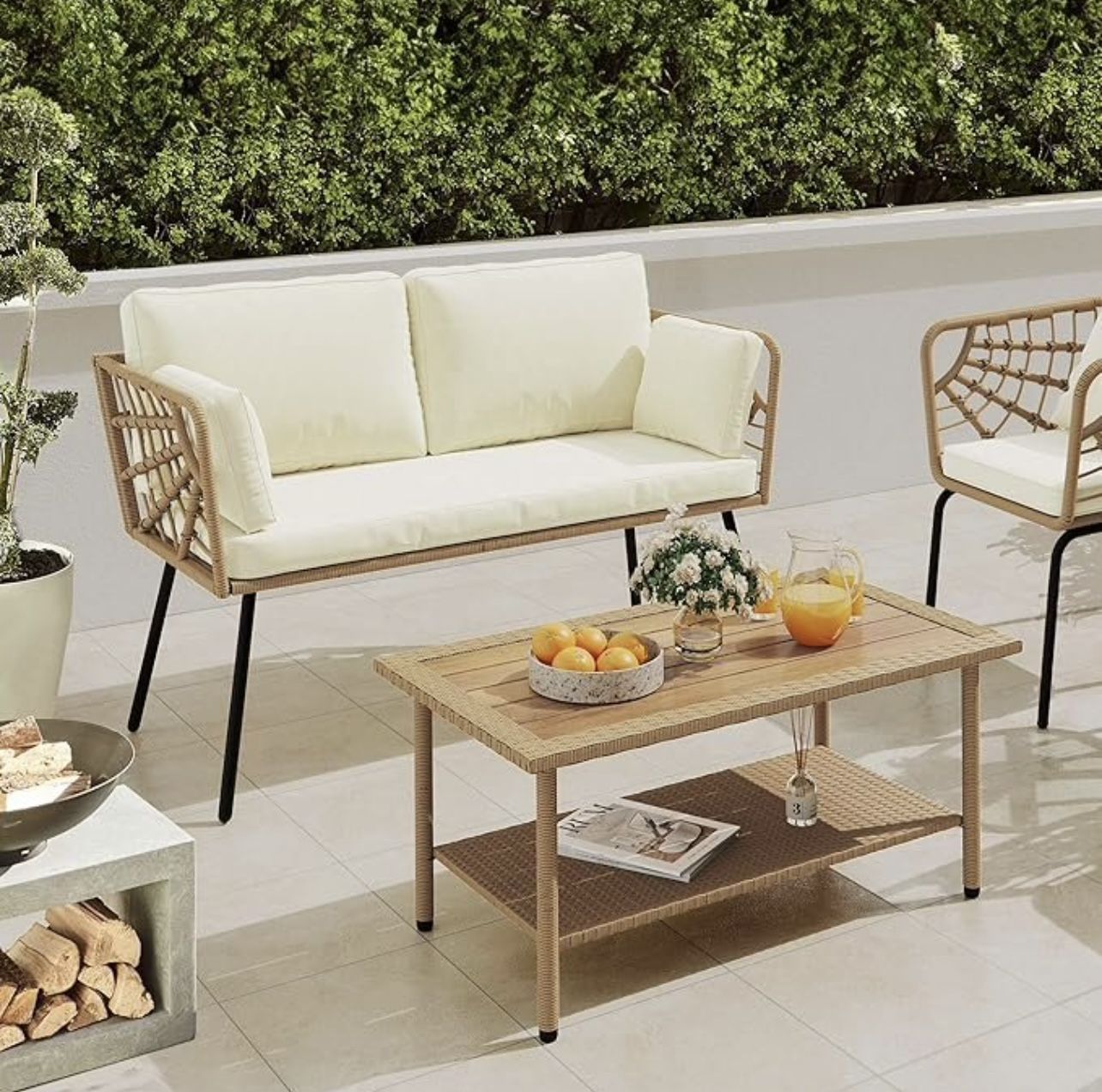 OUTDOOR LOVESEAT AND TABLE SET BRAND NEW JUST BUILT!!!