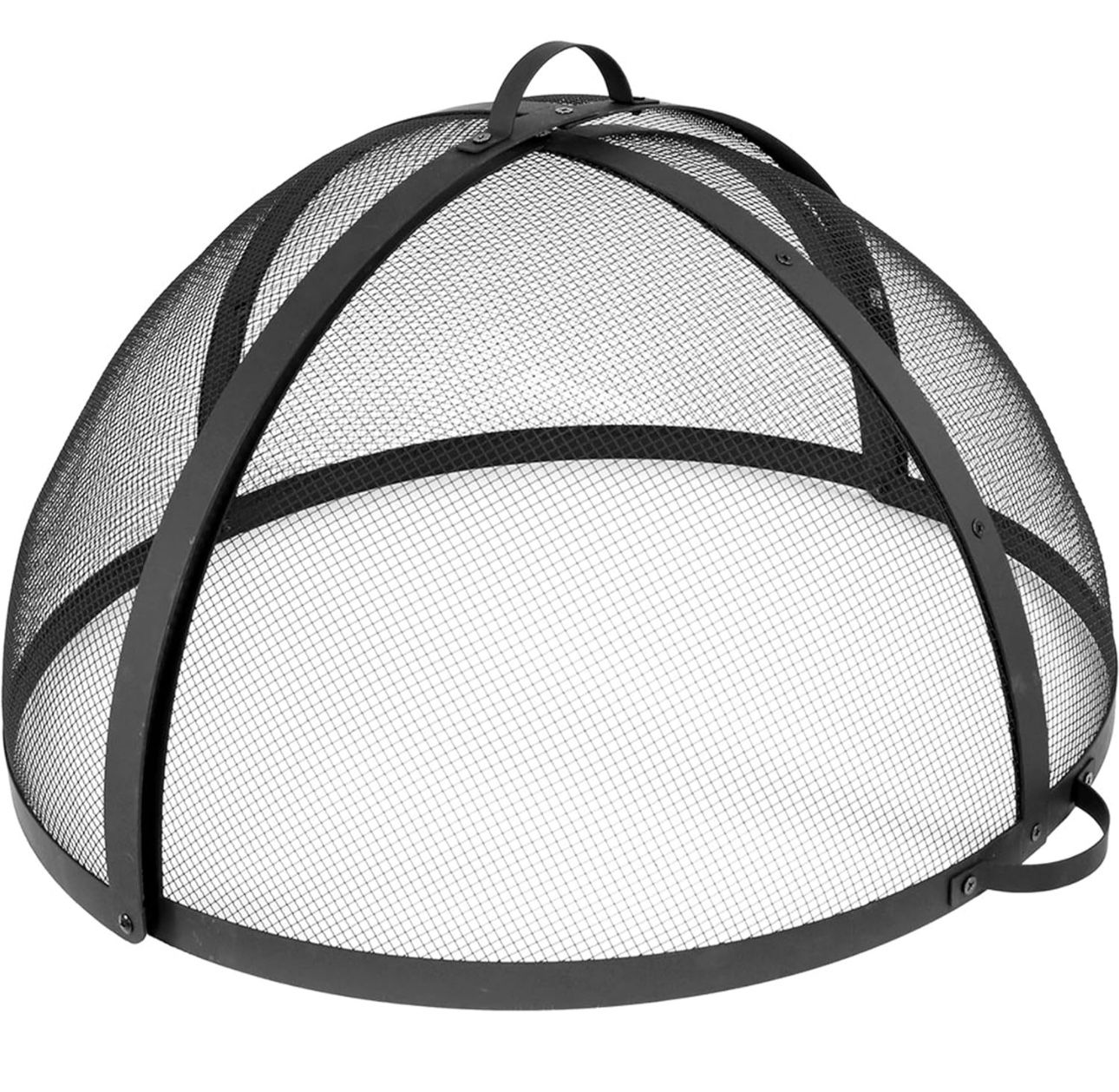 Sunnydaze Easy-Opening, Heavy-Duty Fire Pit Spark Screen Cover with Hinged Door - 36-Inch Diameter
