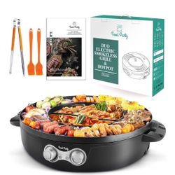 Food Party Hot Pot Electric Korean BBQ Grill (2 in 1)