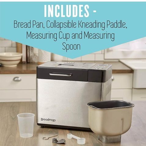 Breadman 2 lb Professional Bread Maker, Stainless Steel, BK1050S