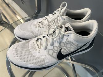 Nike Flex Run Wolf  White  Black Mens Size 12