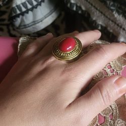 Marron Oval Vintage Ring Adjustable 