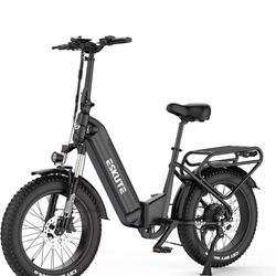 ESKUTE E Bike for Adults 750W Peak 20"x4.0" Fat Tire Folding Electric Bike - 48V 20AH Battery 22Mph 80 Miles Range 7 Speed Hydraulic Electric Mountain