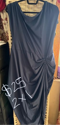 Floerns Women's Plus Size Asymmetrical Neck Ruched Slit Hem Cocktail Dress