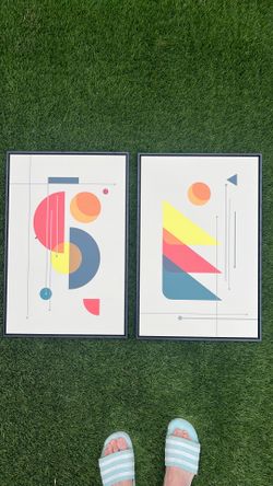 Framed modern art - 2 piece set