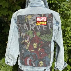 Marvel Enhanced Women's Jean Jacket-Large