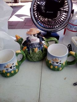 Ceramic Cow Teapot and Mug Set