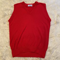 Vintage 70’s Pickering Active Sportswear Red Sweater Vest Golf USA Made Size L